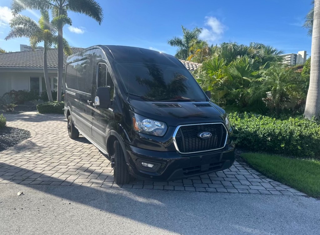 Mobile oil change on a Ford Transit part of a Fleet Service in Broward county, fl.